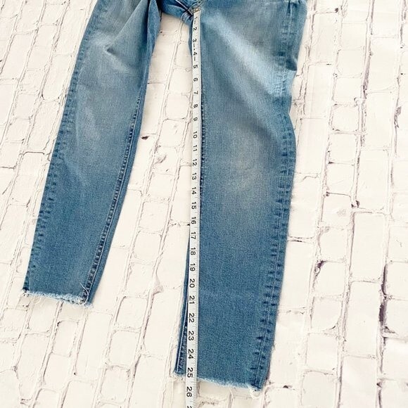 rag & bone Women's Light Blue Levee Wash Mid Rise Ankle Raw Hem Skinny Jeans 27 - Picture 6 of 9